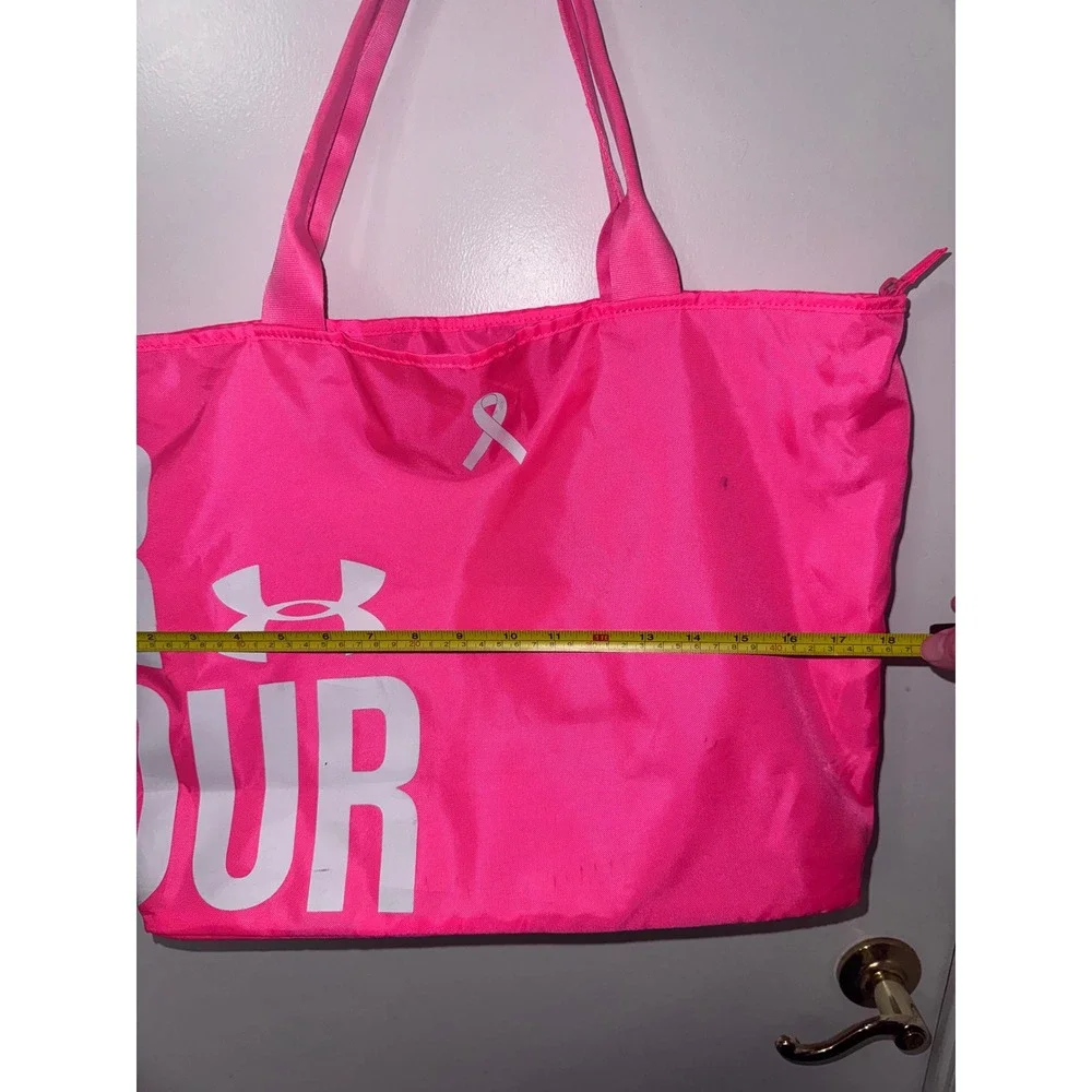 Under Armour Power In Pink Tote Bag Neon Pink Breast Cancer Awareness Gym Pouch